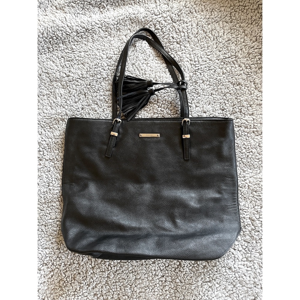 Nine West Black Faux Leather Tote Bag